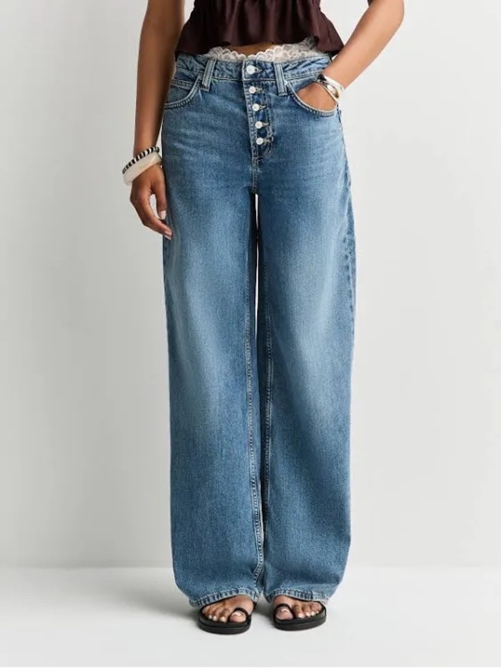 Free People Wide Leg Nia Boyfriend Denim Jeans